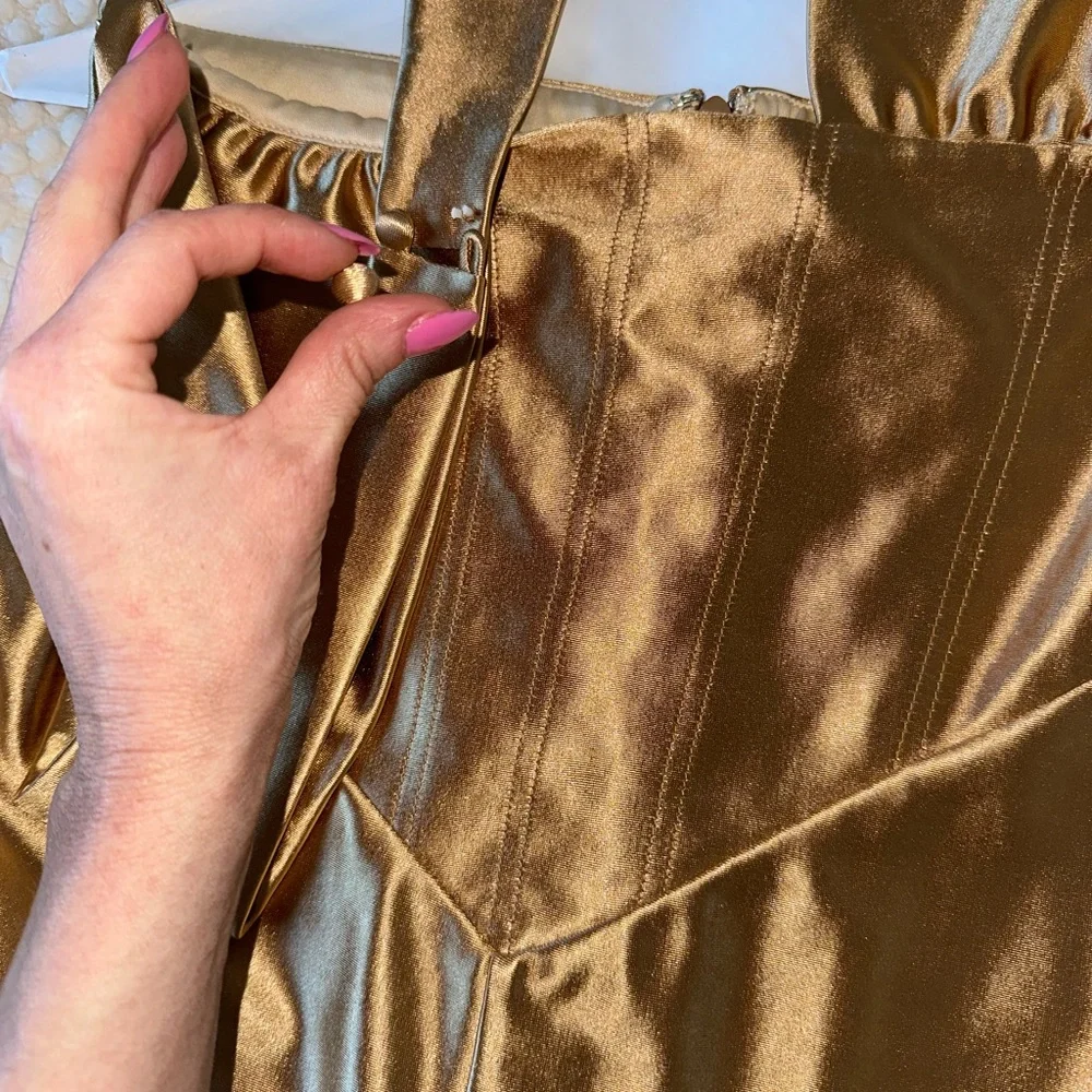 Retrofete Strapless Gold Gown - Picture 8 of 10